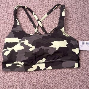 BNWT Lululemon Energy Bra 
Heritage 365 Camo Crispin Green Multi
Size 6